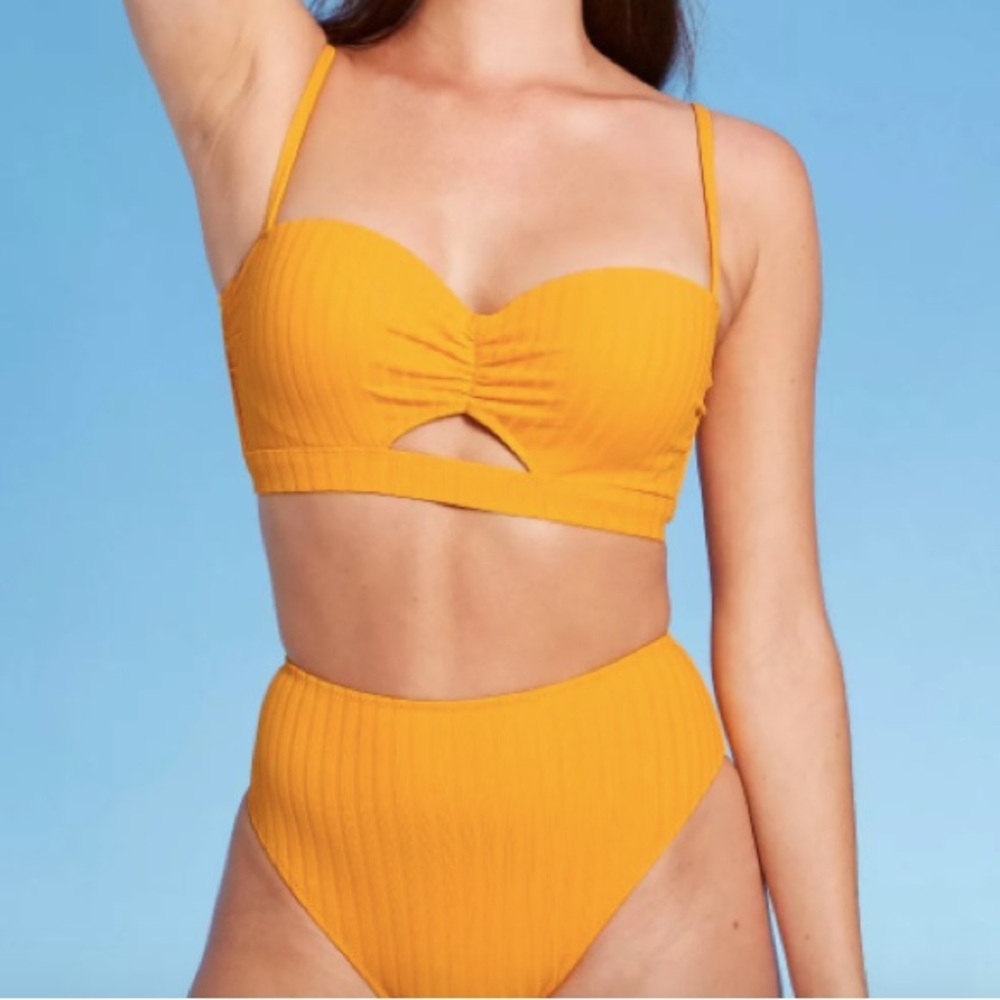 Shade & Shore Women's Orange Yellow Marigold Bikini Set